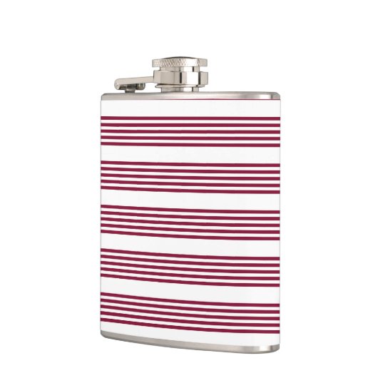 Bourgogne rood met wit vijfstrips heupfles (Links)