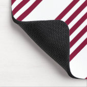 Bourgogne rood met wit vijfstrips muismat (Hoek)