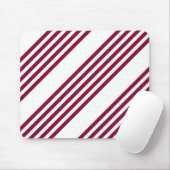 Bourgogne rood met wit vijfstrips muismat (Met muis)