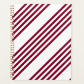 Bourgogne rood met wit vijfstrips planner (Voorkant)