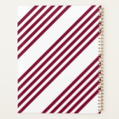 Bourgogne rood met wit vijfstrips planner (Achterkant)