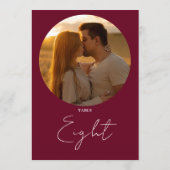 Bourgogne Rood Modern Minimalistisch Script Tafeln Kaart (Achterkant)