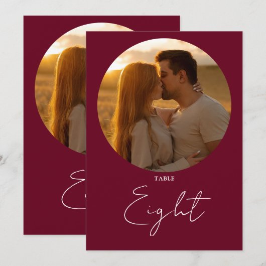 Bourgogne Rood Modern Minimalistisch Script Tafeln Kaart (Voorkant / Achterkant)