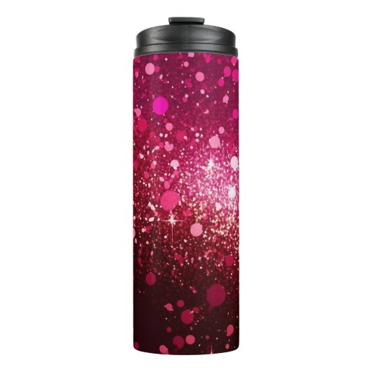 Bourgogne Rood Roze Glitter Thermische Tumbler 12o Thermosbeker (Voorkant)
