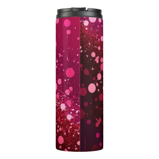 Bourgogne Rood Roze Glitter Thermische Tumbler 12o Thermosbeker (Achterkant)