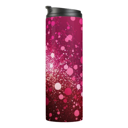 Bourgogne Rood Roze Glitter Thermische Tumbler 12o Thermosbeker (Geroteerd rechts)