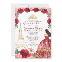 Bourgogne Rood Roze Goud Tiara Paris Quinceañera