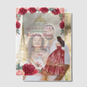 Bourgogne Rood Roze Goud Tiara Paris Quinceañera Vellum Uitnodigingen (Offset (Koppel))
