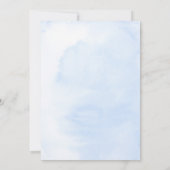 Bourgogne Rood Stoffig Blauw Bloemen Verlovingsfee Kaart (Achterkant)