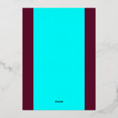 Bourgogne Rood Turquoise Blauw Zilveren Graan Eleg Folie Uitnodiging (Achterkant)