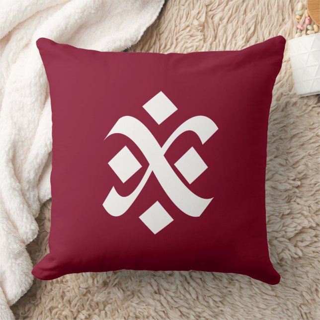 Bourgogne rood uniform effen boho kleuren kussen (Deken)