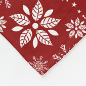 Bourgogne Rood & Wit Abstract Kerstmis Sneeuwvlokk Fleece Deken (Hoek)