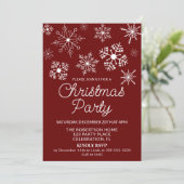 Bourgogne Rood Wit Sneeuwvlokken Kerstfeest Kaart (Staand voorkant)