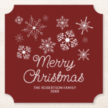 Bourgogne Rood Wit Sneeuwvlokken Kerstfeest