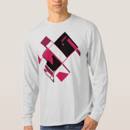 Bourgogne Rood Zwart Abstract Geometrische MCM Loo T-shirt