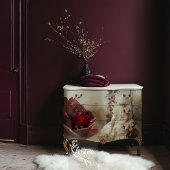 Bourgogne Roos, & beige, Close-Up Flower Tissuepapier