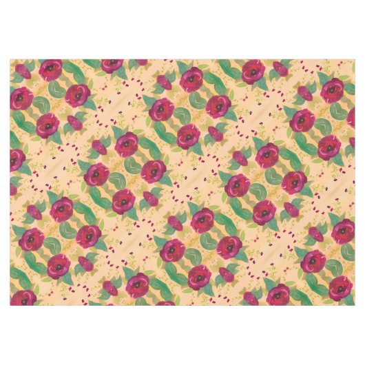 Bourgogne Roos Bloom Tafelkleed (Voorkant (Horizontaal))