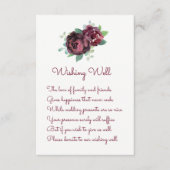 Bourgogne Roos bruiloft Wishing Well Kaarten (Voorkant)
