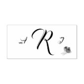 Bourgogne Roos-corsage monogram Zelfinktende Stempel (Design)