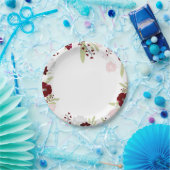 Bourgogne Roos Elegant Trouwpapier Borden Papieren Bordje (Feest)