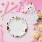 Bourgogne Roos Elegant Trouwpapier Borden Papieren Bordje (Feest)