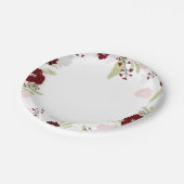 Bourgogne Roos Elegant Trouwpapier Borden Papieren Bordje (Gekanteld)