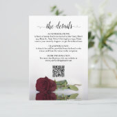Bourgogne Roos Elegante bruiloft Details QR Code Informatiekaartje (Staand voorkant)