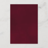 Bourgogne Roos Elegante bruiloft Details QR Code Informatiekaartje (Achterkant)