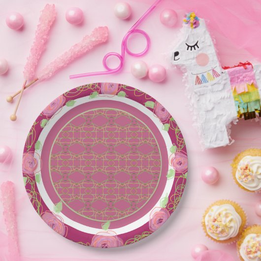 bourgogne Roos- en groenboek-Borden Papieren Bordje (Feest)