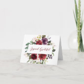 Bourgogne Roos gevouwen bedankje Bedankkaart (Voorkant)