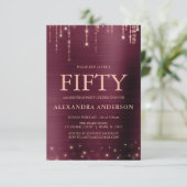 Bourgogne Roos Gold 50ste verjaardagsfeestje Kaart (Staand voorkant)