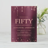 Bourgogne Roos Gold 50ste verjaardagsfeestje Kaart (Staand voorkant)