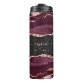 Bourgogne Roos Gold Agaat Dark Bruidsmeisje bruilo Thermosbeker (Voorkant)