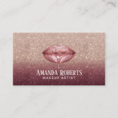 Bourgogne Roos Gold Driving Lips Makeup Artist Visitekaartje (Voorkant)