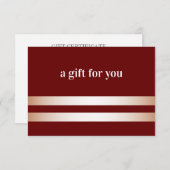 Bourgogne | Roos Gold Elegant Gift Kaart (Voorkant / Achterkant)