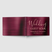 Bourgogne - Roos Gold Elegant Huwelijk Herfst Gastenboek (Volledig)