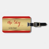 Bourgogne Roos Gold en goudgoud Bagagelabel (Voorkant horizontaal)