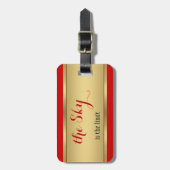 Bourgogne Roos Gold en goudgoud Bagagelabel (Voorkant verticaal)