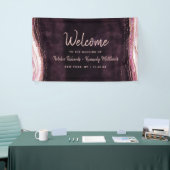 Bourgogne & Roos Gold Geode Agaat Bruiloft Welkom Spandoek (Beurs)