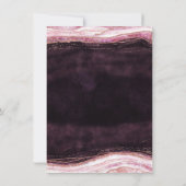 Bourgogne & Roos Gold Geode Agaat Rock Bruiloft Kaart (Achterkant)