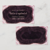 Bourgogne & Roos Gold Geode Shower Gift Registry Informatiekaartje (Voorkant / Achterkant)