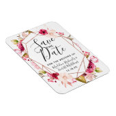 Bourgogne Roos Gold Geometric Save the Date Weddin Magneet (Rechterzijde)