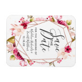 Bourgogne Roos Gold Geometric Save the Date Weddin Magneet (Horizontaal)