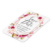 Bourgogne Roos Gold Geometric Save the Date Weddin Magneet (Linkerzijde)