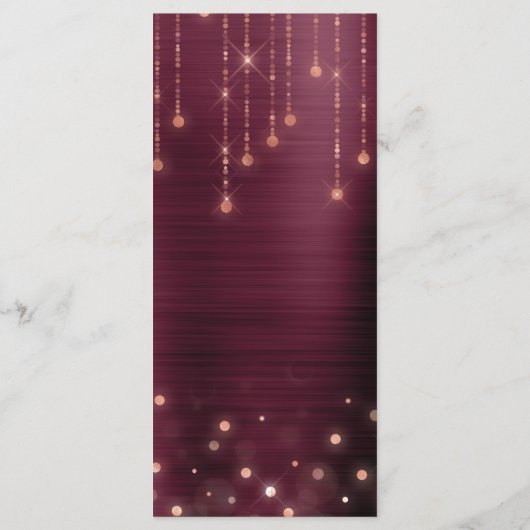 Bourgogne Roos Gold Modern en Elegant Wedding Menu (Achterkant)