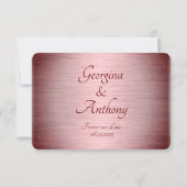 Bourgogne Roos Goud Geborsteld Metaal RSVP Kaartje (Achterkant)