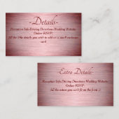 Bourgogne Roos Goud Geborsteld Metalen Trouwdetail Informatiekaartje (Voorkant / Achterkant)