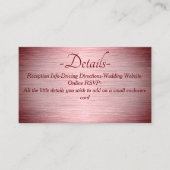 Bourgogne Roos Goud Geborsteld Metalen Trouwdetail Informatiekaartje (Voorkant)