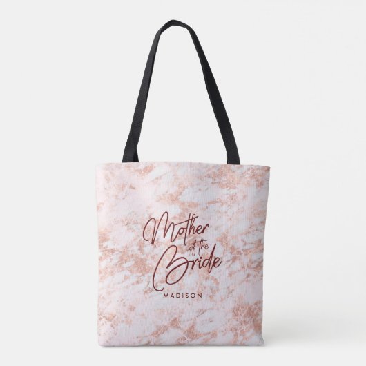 Bourgogne & Roos Goud Marmer Moeder van de Bruid Tote Bag (Achterkant)