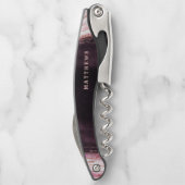 Bourgogne & Roos Gouden Geode Agaat Bruiloft Monog Kurkentrekker (Achterkant)